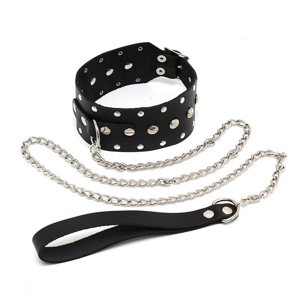 Leather Collar And Chain - Tease & Please