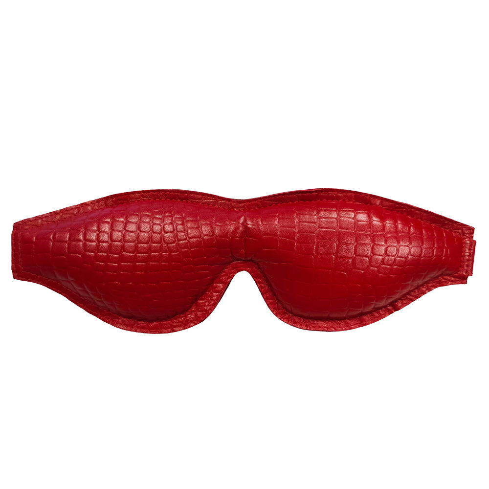 Rouge Garments Leather Croc Print Padded Blindfold - Tease & Please