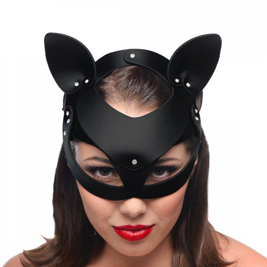 Master Series Bad Kitten Leather Cat Mask - Tease & Please