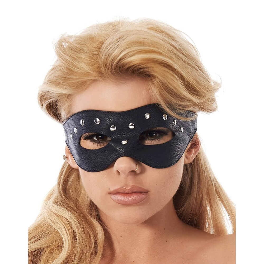 Leather Open Eye Mask With Rivets - Tease & Please