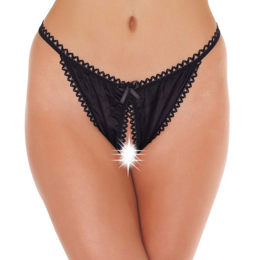 Black Crotchless Tanga - Tease & Please